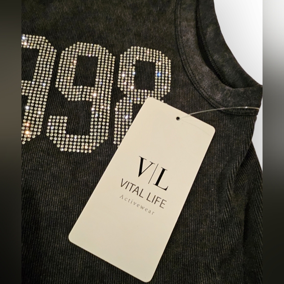 Vital Life Activewear Bling Ribbed Crop Top Size Small - Picture 9 of 11